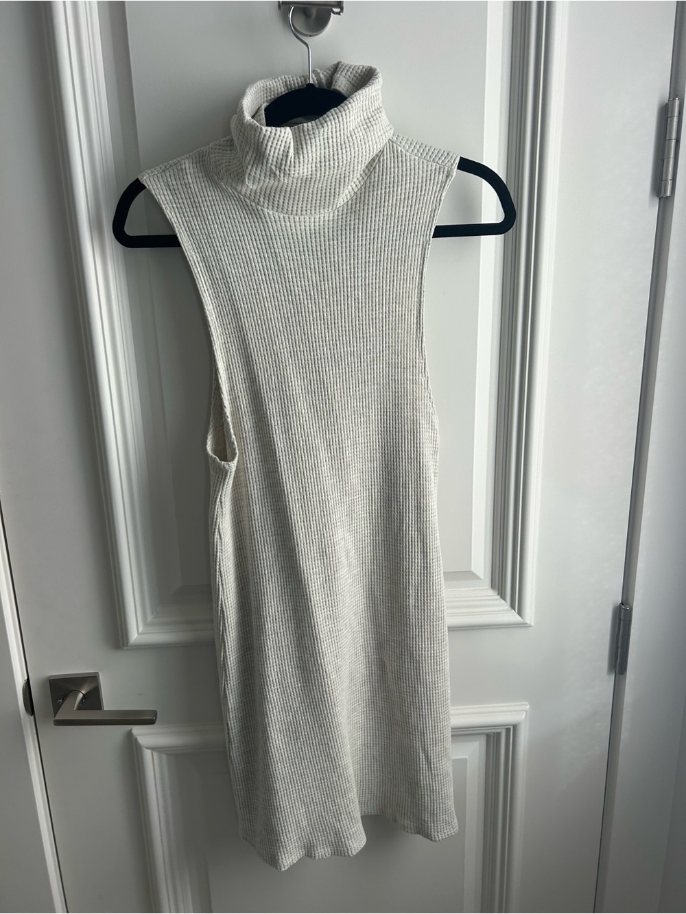 FP Beach Women’s Light Gray Waffle-Knit Sweater dress
